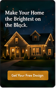 Vertical holiday postcard artwork titled “Brightest on the Block”.