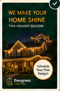Vertical holiday postcard artwork titled “We Make Your Home Shine”.