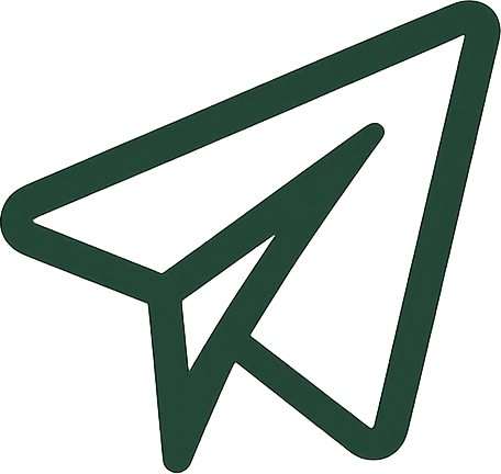 Outlined paper-airplane icon used for postcards sent.