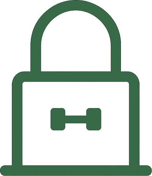 Green outlined inventory bag/lock icon shared by Items in Use and Reserved cards.